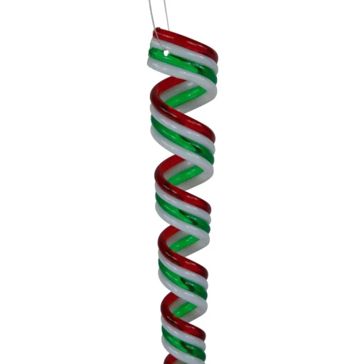 Outlet Pack of 4 Red, White and Green Candy Curls Christmas Ornaments 7" Food & Beverage