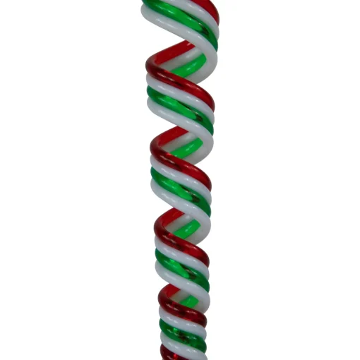 Outlet Pack of 4 Red, White and Green Candy Curls Christmas Ornaments 7" Food & Beverage
