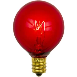 Online Pack of 25 Transparent G40 Red Christmas Replacement Bulbs Replacement Bulbs