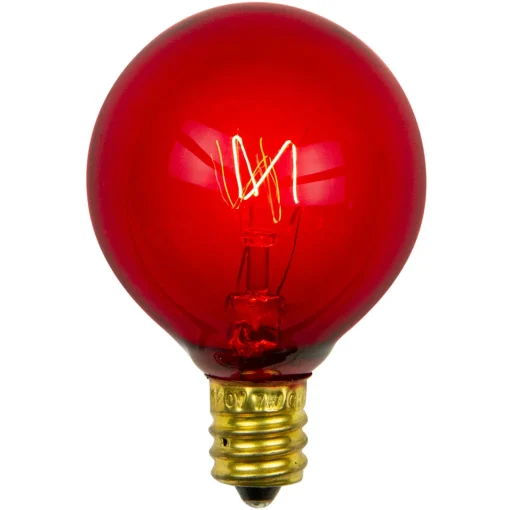 Online Pack of 25 Transparent G40 Red Christmas Replacement Bulbs Replacement Bulbs