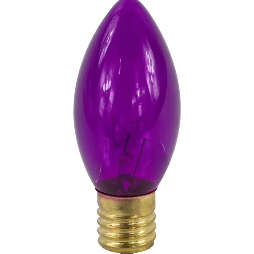Outlet Pack of 25 Transparent Purple C9 Christmas Glass Replacement Bulbs Replacement Bulbs