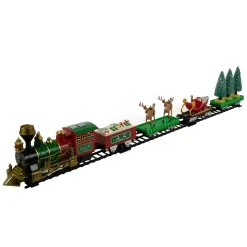 Outlet 22pc Battery Operated Lighted and Animated Christmas Train Set with Working Smokestack Trains