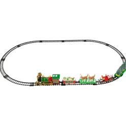 Outlet 22pc Battery Operated Lighted and Animated Christmas Train Set with Working Smokestack Trains