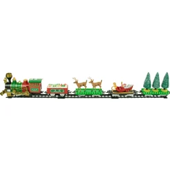 Outlet 22pc Battery Operated Lighted and Animated Christmas Train Set with Working Smokestack Trains