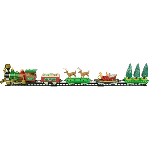 Outlet 22pc Battery Operated Lighted and Animated Christmas Train Set with Working Smokestack Trains