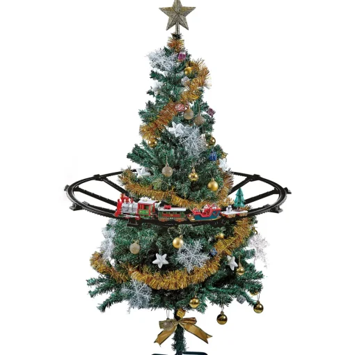 Outlet 31pc Battery Operated Lighted and Animated Christmas Tree Train Set with Sound Trains