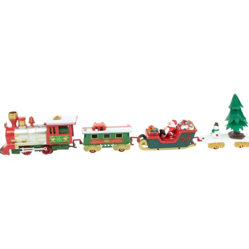Outlet 31pc Battery Operated Lighted and Animated Christmas Tree Train Set with Sound Trains