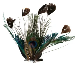 Hot Peacock Ocelli Feather Clip-On Christmas Ornament -6" Animals