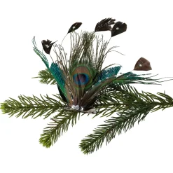 Hot Peacock Ocelli Feather Clip-On Christmas Ornament -6