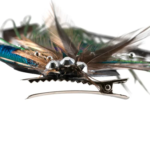 Hot Peacock Ocelli Feather Clip-On Christmas Ornament -6" Animals