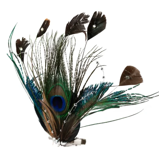 Hot Peacock Ocelli Feather Clip-On Christmas Ornament -6" Animals