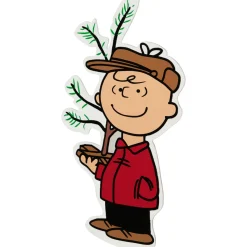 Outlet Peanuts Charlie Brown with Iconic Tree Double Sided Christmas Window Cling Decoration Window