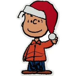 Outlet Peanuts Linus in Santa Hat Christmas Window Cling Decoration Window