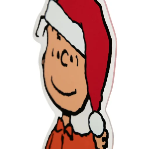 Outlet Peanuts Linus in Santa Hat Christmas Window Cling Decoration Window