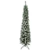 Pencil Flocked Pine Artificial Christmas Tree - 6' - Unlit Unlit
