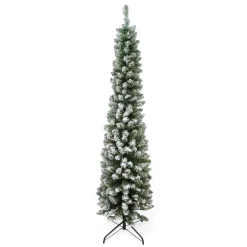 Pencil Flocked Pine Artificial Christmas Tree - 6' - Unlit Unlit
