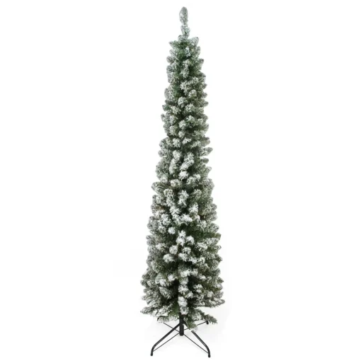 Pencil Flocked Pine Artificial Christmas Tree - 6' - Unlit Unlit