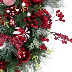 Clearance Peppermint Candy Artificial Pine Christmas Wreath - 42