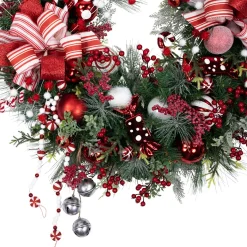 Clearance Peppermint Candy Artificial Pine Christmas Wreath - 42