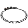 Clearance 9-Piece Battery Operated Black and Silver Lighted & Animated Classic Train Set with Sound Trains