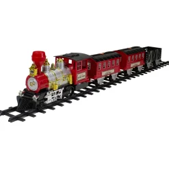 24-Piece Battery Operated Lighted and Animated Christmas Train Set with Sound Trains