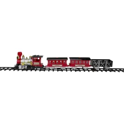 24-Piece Battery Operated Lighted and Animated Christmas Train Set with Sound Trains