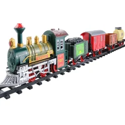 Outlet 16-Piece Battery Operated Lighted and Animated Continental Express Train Set with Sound Trains