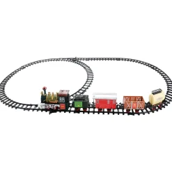 Outlet 16-Piece Battery Operated Lighted and Animated Continental Express Train Set with Sound Trains