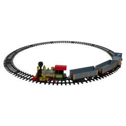 Best 20-Piece Battery Operated Red and Gold Animated Classic Christmas Train Set with Sound Trains