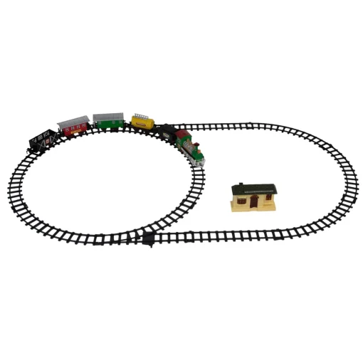 Outlet 18-Piece Black and Green Battery Operated Animated Classic Model Train Set Trains