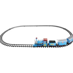 Best 14-Piece Blue Lighted and Animated Classic Cartoon Train Set with Sound Trains