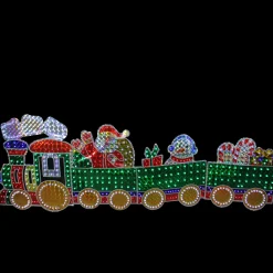 Discount 4-Piece Holographic LED Lighted Motion Train Set Outdoor Christmas Decoration - 35" Trains