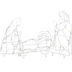 Outlet 3-Piece Lighted Holy Family Nativity Scene Outdoor Christmas Decoration Set Nativity