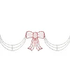 Online 3-Piece Lighted Red and White Bow and Swag Christmas Decoration Novelty