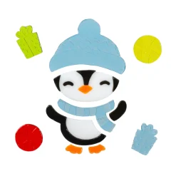 Outlet 11-Piece Penguin and Presents Gel Christmas Window Clings Window
