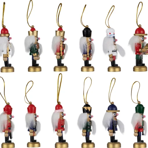 Discount 12-Piece Red and Blue Mini Christmas Nutcracker Ornament Set 3.25" Nutcrackers