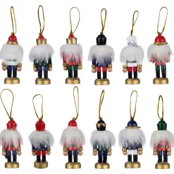 Discount 12-Piece Red and Blue Mini Christmas Nutcracker Ornament Set 3.25