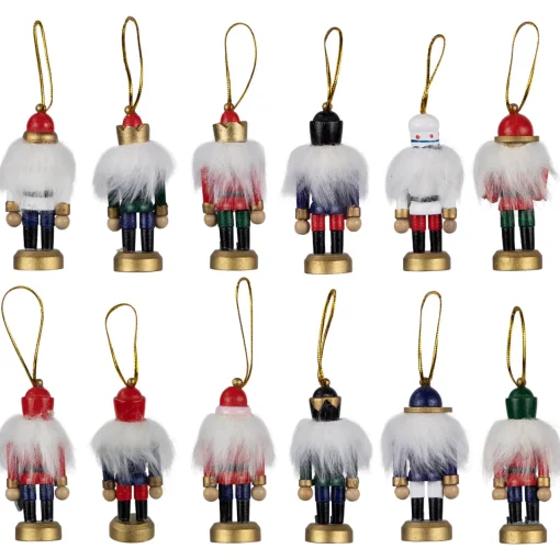 Discount 12-Piece Red and Blue Mini Christmas Nutcracker Ornament Set 3.25" Nutcrackers
