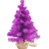 New Pine Christmas Tree in Natural Jute Base - 18" - Boysenberry Purple - Unlit Colorful