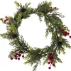 Clearance Pine Cone and Berries Winter Foliage Christmas Wreath - 16" - Unlit Unlit