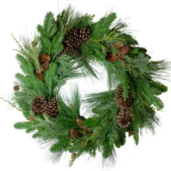 Pine Cone and Cedar Artificial Christmas Wreath - 32-Inch, Unlit Unlit