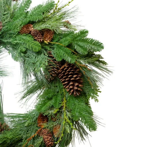 Pine Cone and Cedar Artificial Christmas Wreath - 32-Inch, Unlit Unlit