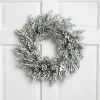 Outlet Pine Cones and Berries Flocked Pine Artificial Christmas Wreath - 20" - Unlit Unlit