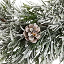 Outlet Pine Cones and Berries Flocked Pine Artificial Christmas Wreath - 20
