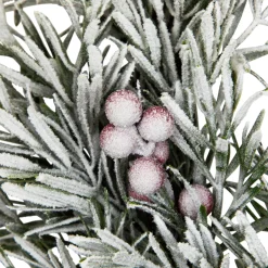Outlet Pine Cones and Berries Flocked Pine Artificial Christmas Wreath - 20