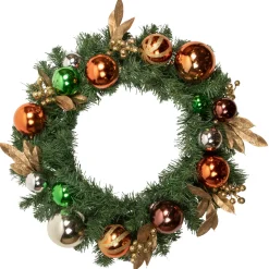 Clearance Pine Foliage with Ornaments Artificial Christmas Wreath - 24" - Unlit Pre Decorated