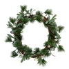 Online Pine Needle and Silver Ball Ornament Artificial Christmas Wreath, 12-Inch, Unlit Pre Decorated