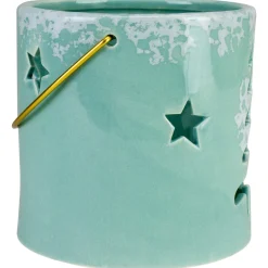 Sale Pine Tree and Star Cutout Tea Light Christmas Candle Holder - 4.25