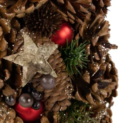 Online Pinecone, Berry and Star Cutouts Christmas Cone Tree Decoration - 17" Trees