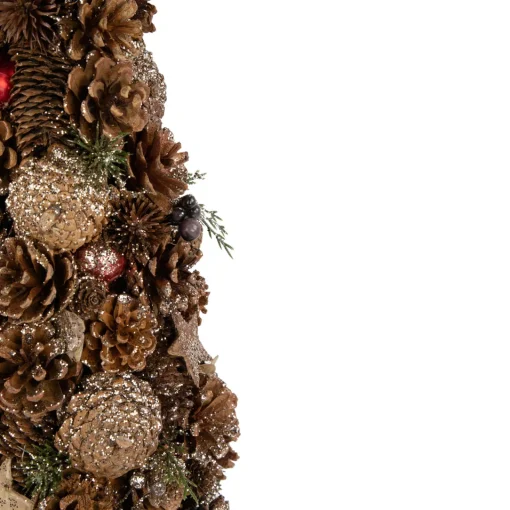 Online Pinecone, Berry and Star Cutouts Christmas Cone Tree Decoration - 17" Trees